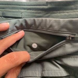 army green lululemon shorts